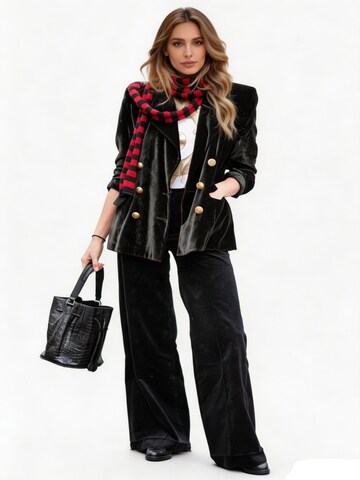 KoJooin Marynarka 'Damen Jacke Samt Blazer Doppelknopf Revers Elegant Zweireiher Freizeit' w kolorze czarny