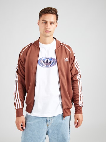 Veste de survêtement 'Adicolor Classics SST' ADIDAS ORIGINALS en marron : devant