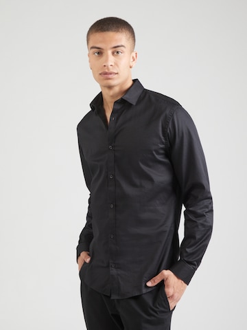 JACK & JONES - Slim Fit Camisa 'Cardiff' em preto: frente