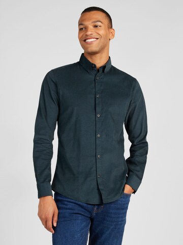 Coupe regular Chemise Lindbergh en vert : devant