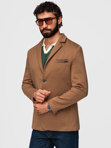 Ombre Slim fit Business-colbert in Bruin: voorkant