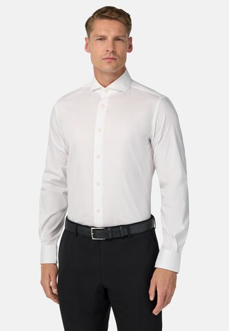 Boggi Milano Slim Fit Hemd in Weiß: Vorderseite