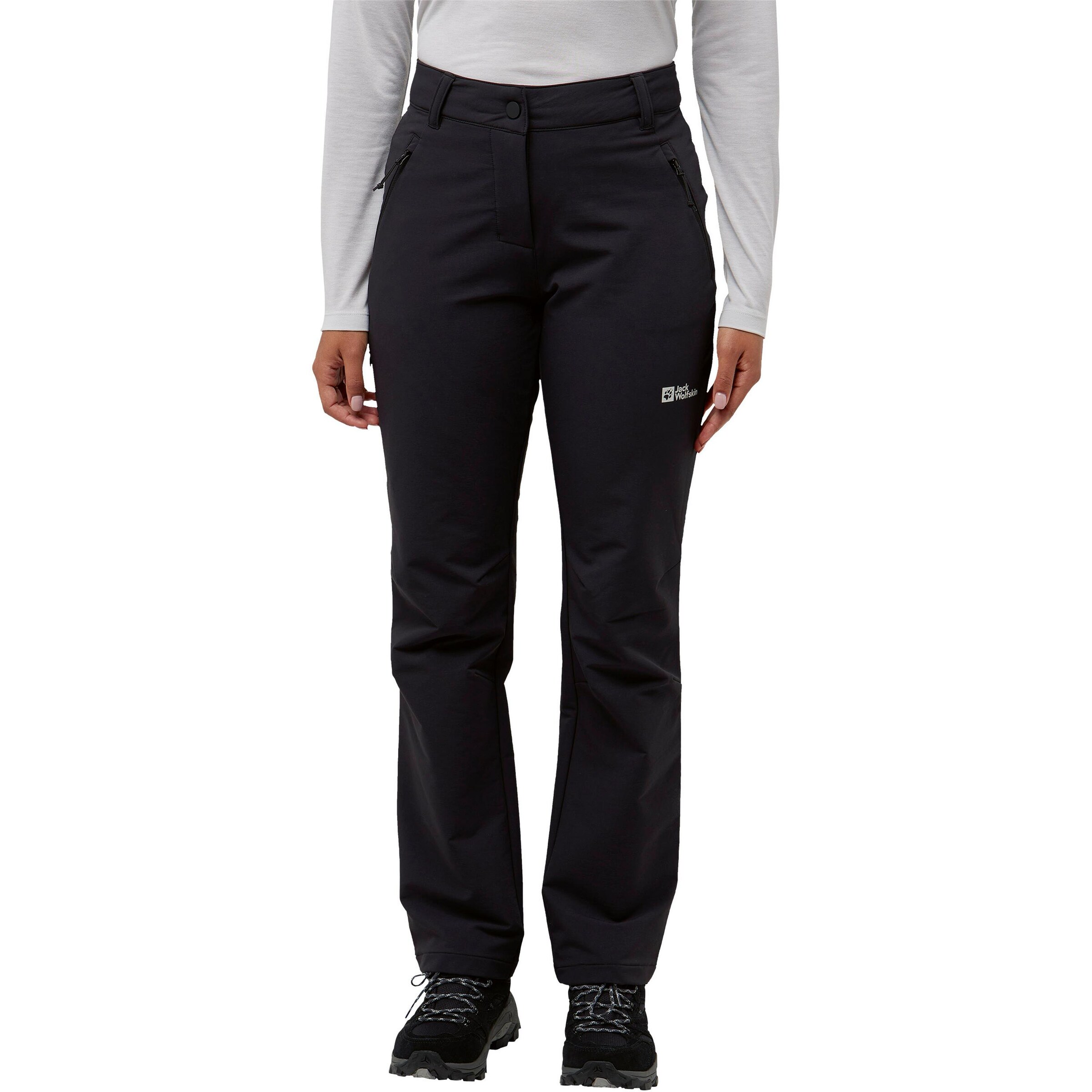 JACK WOLFSKIN Regular Outdoorhose in Schwarz: Vorderseite