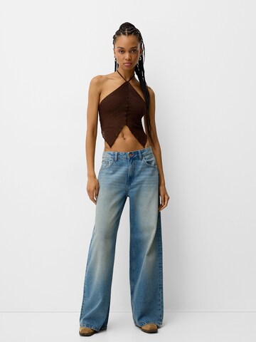 Bershka Broderad topp i brun
