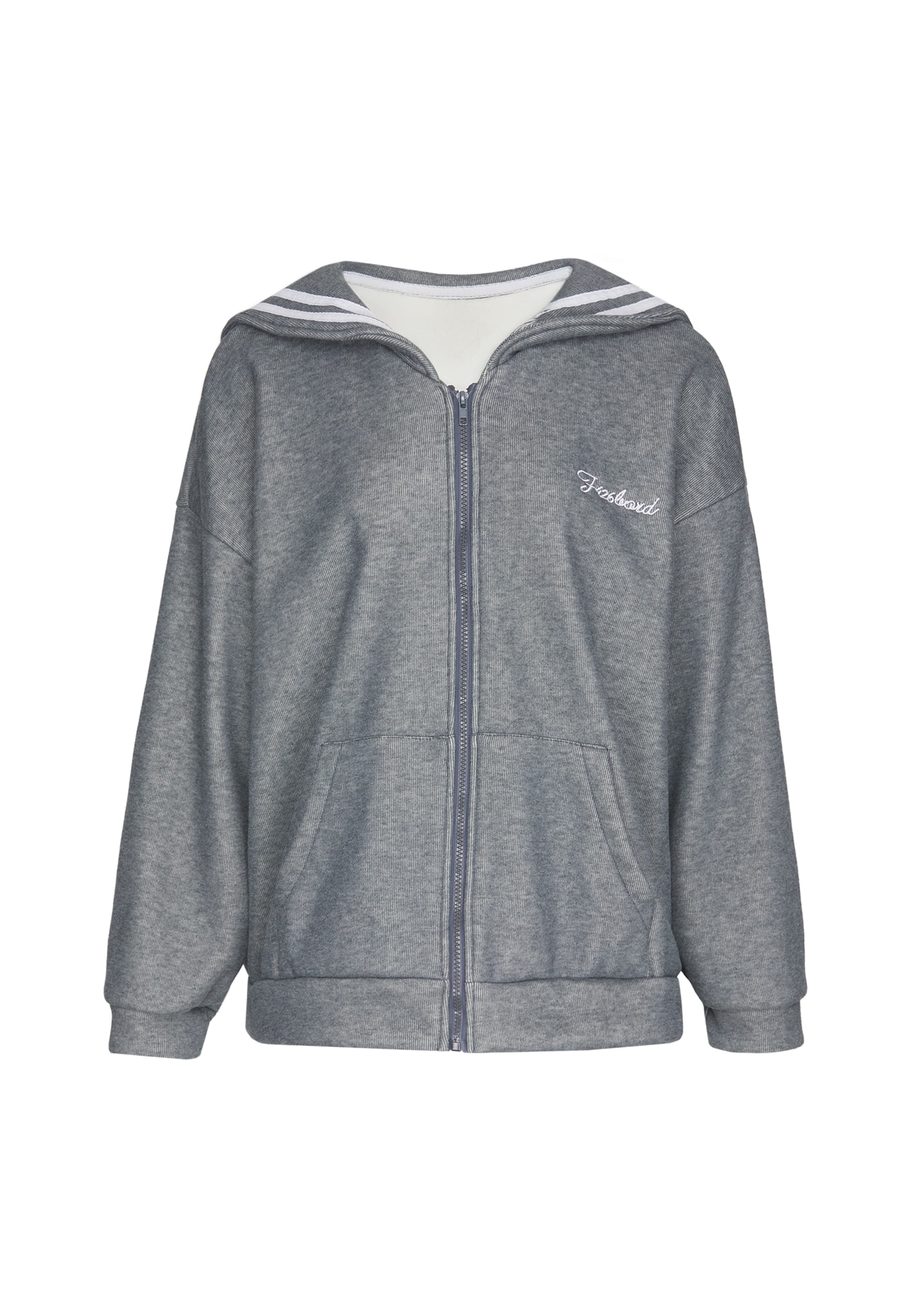 usha BLUE LABEL Sweatvest in Grijs: voorkant
