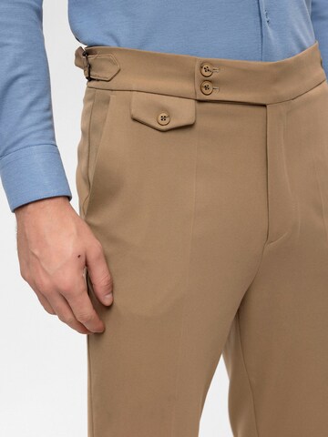 Antioch Tapered Trousers with creases in Beige