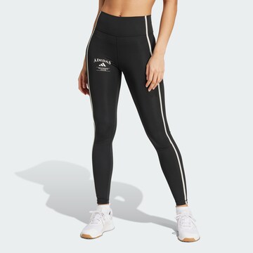 ADIDAS PERFORMANCE Skinny Παντελόνι φόρμας 'Optime Heritage' σε μαύρο: μπροστά