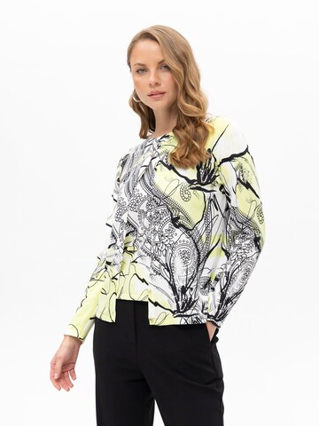 Passioni Knit Cardigan 'Twinset mit gelbem Ornament Muster' in Yellow: front