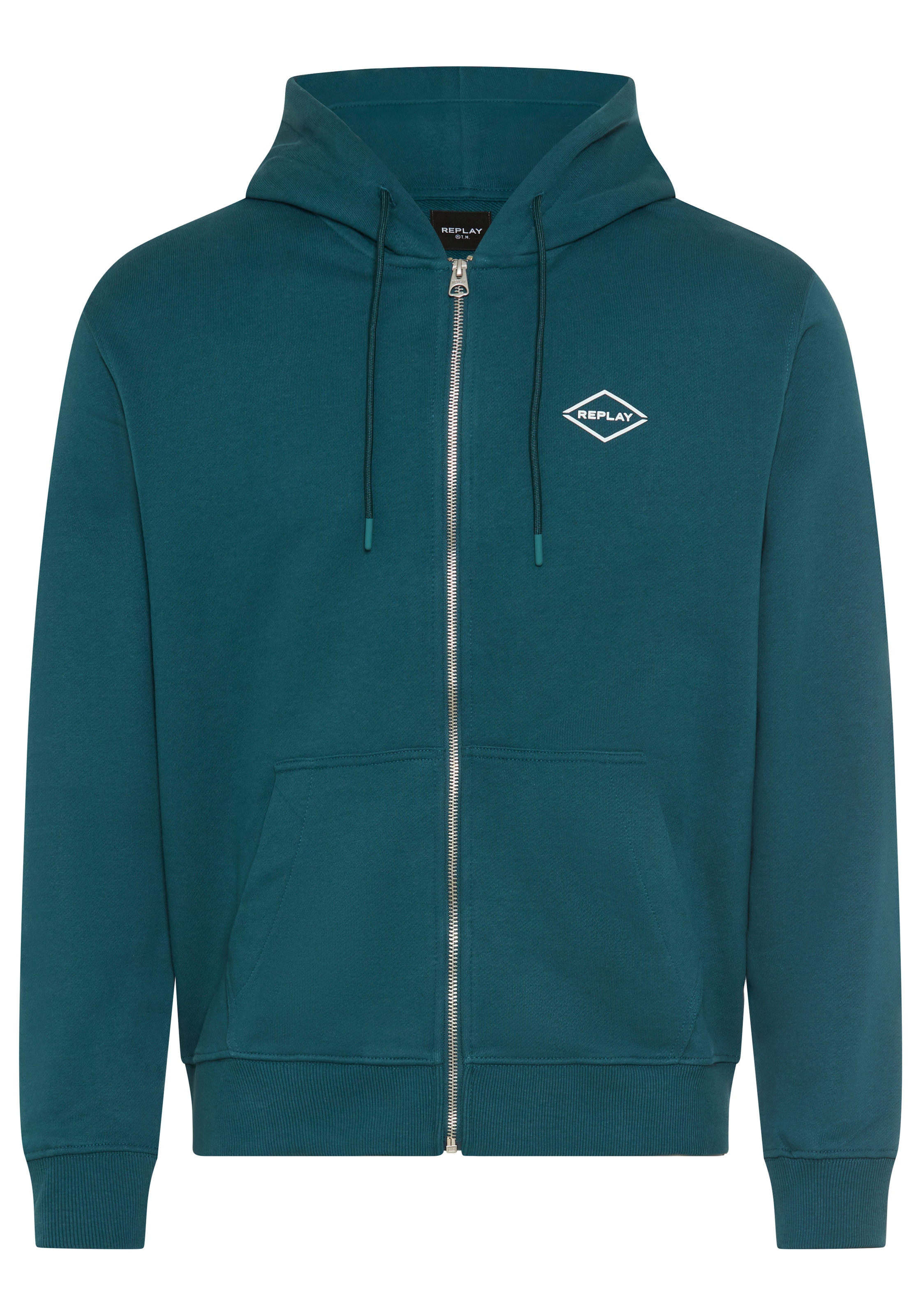 REPLAY Sweatjacke in Grün: Vorderseite