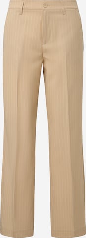 Wide leg Pantaloni con piega frontale di QS in beige: frontale