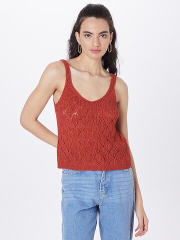 JDY Gebreide top in Rood: voorkant