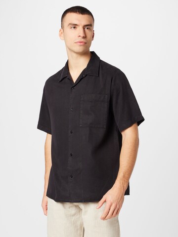 NN07 Regularny krój Koszula 'Julio' w kolorze czarny: przód