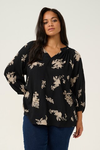 KAFFE CURVE Blouse 'KC Sigrida' in Black: front