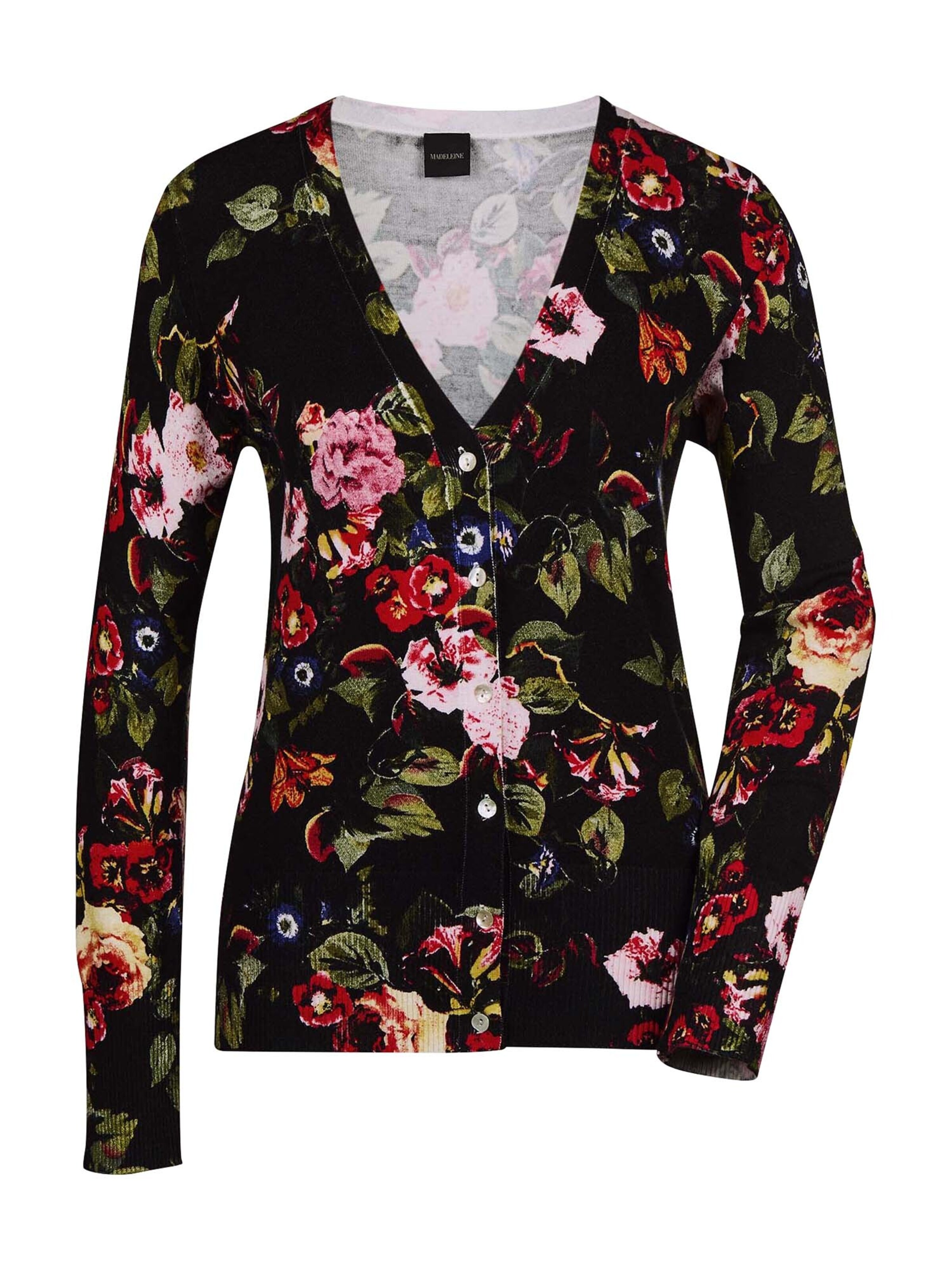 MADELEINE Strickjacke in Schwarz: Vorderseite