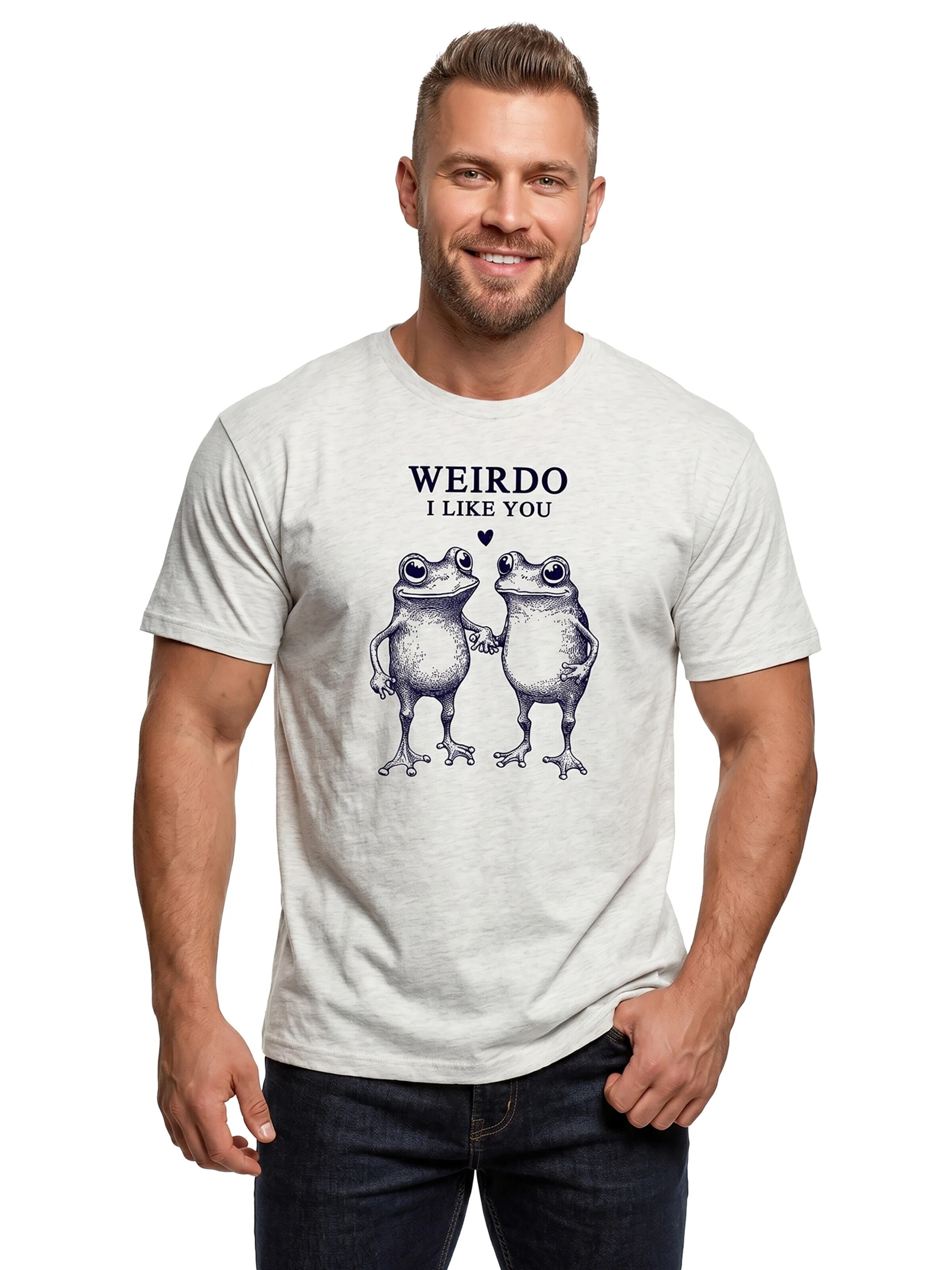 MAKAYA Shirt 'Weirdo Frosch' in White