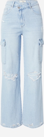 Wide Leg Jeans cargo Tally Weijl en bleu : devant