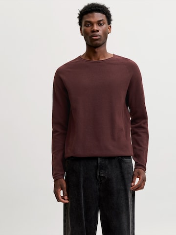 JACK & JONES Regular fit Sweater 'JJEHill' in Brown: front