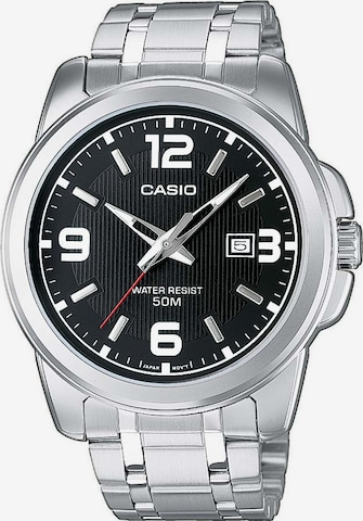 Montre à affichage analogique CASIO en argent : devant