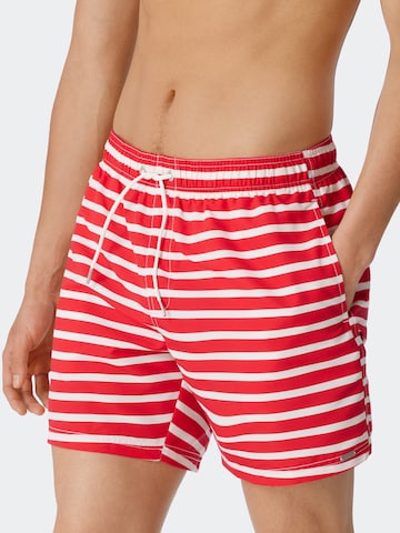 SCHIESSER Board Shorts ' Aqua Sumerged ' in Red: front