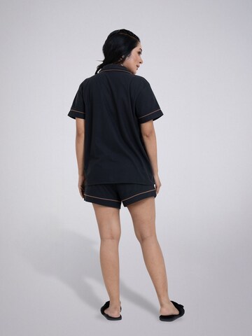 LEAFLETIC Pajama pants 'Leafletic Women’s Night Wear Short Set' in Black