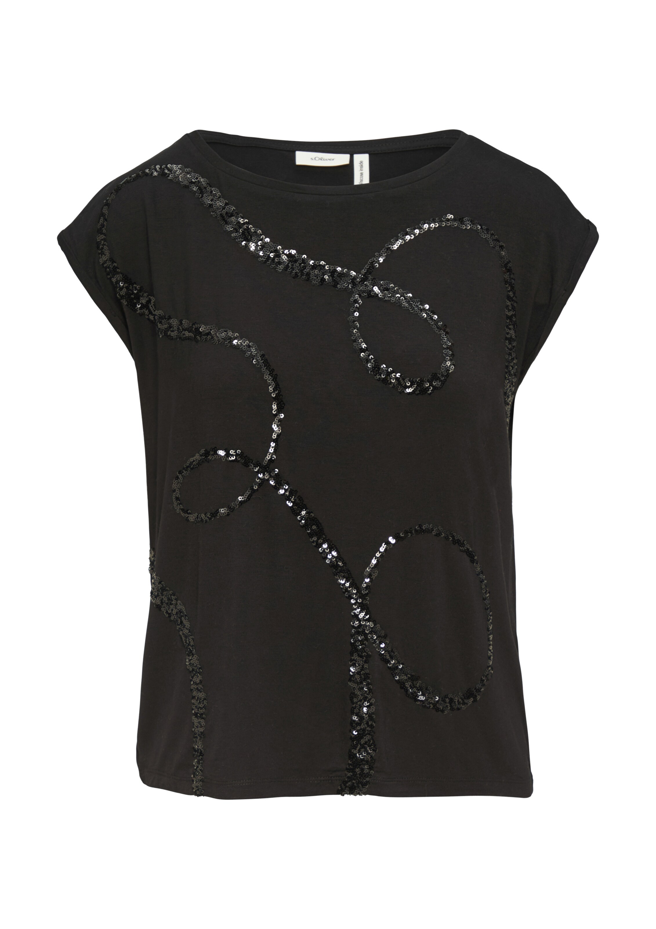 T-shirt s.Oliver BLACK LABEL en noir : devant
