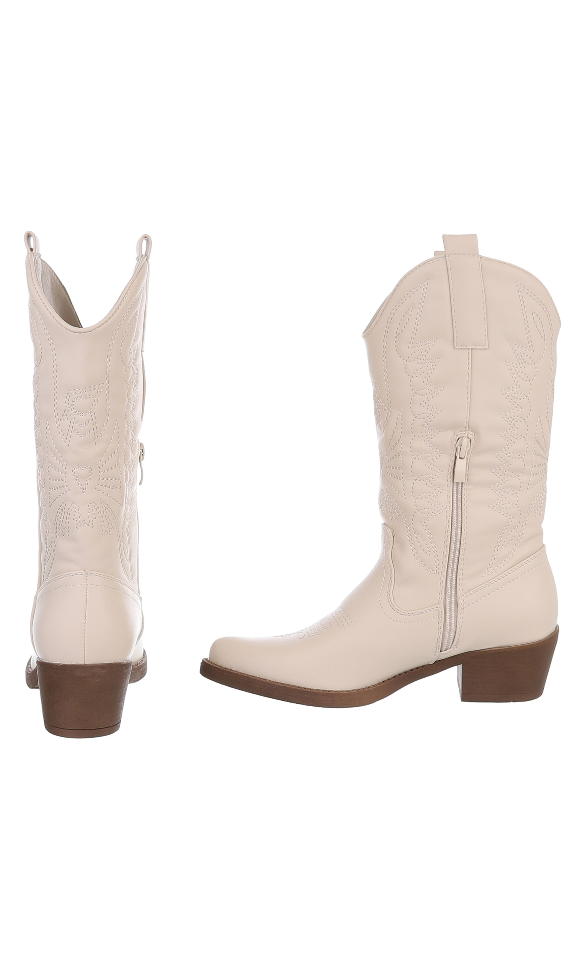 Ital-Design Cowboy Boots in Beige