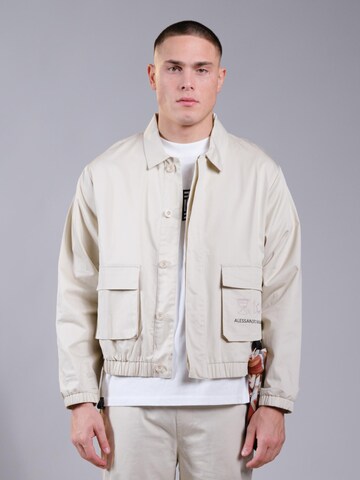 Alessandro Magno Between-Season Jacket 'FASHION' in White: front