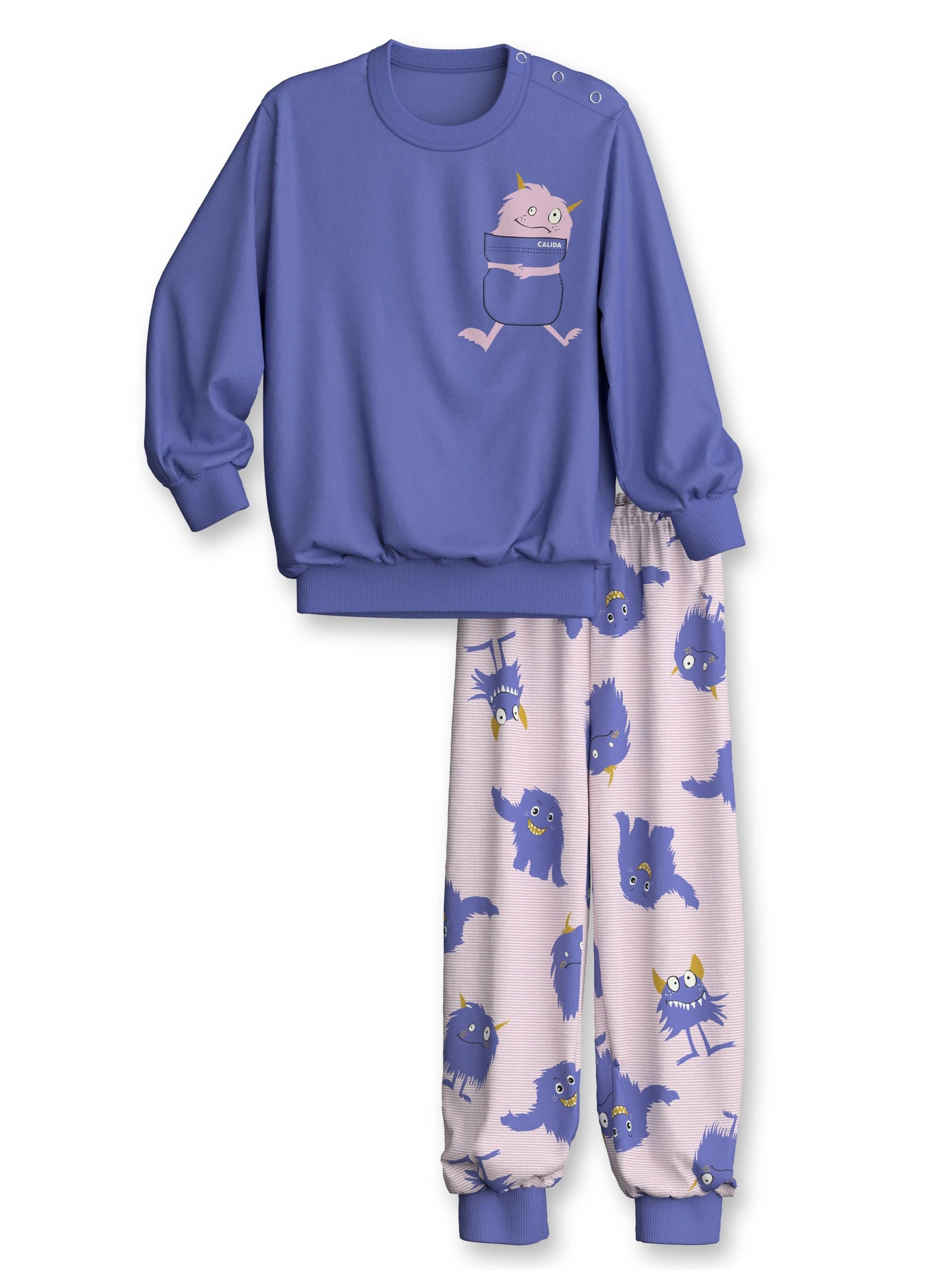 CALIDA Nachtkledij 'Toddlers Monsters' in Blauw: voorkant
