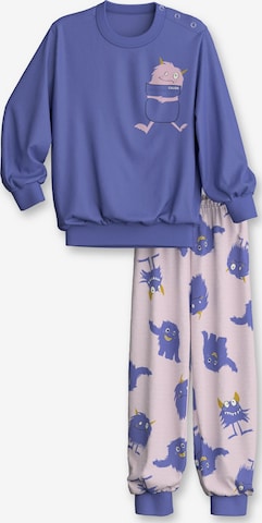 CALIDA Nachtkledij 'Toddlers Monsters' in Blauw: voorkant