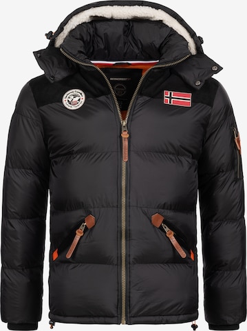 Geographical Norway Winter Jacket in Black: front