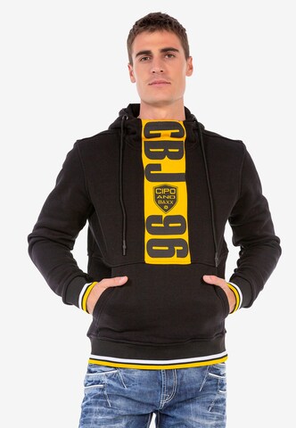 CIPO & BAXX Sweatshirt in Zwart: voorkant
