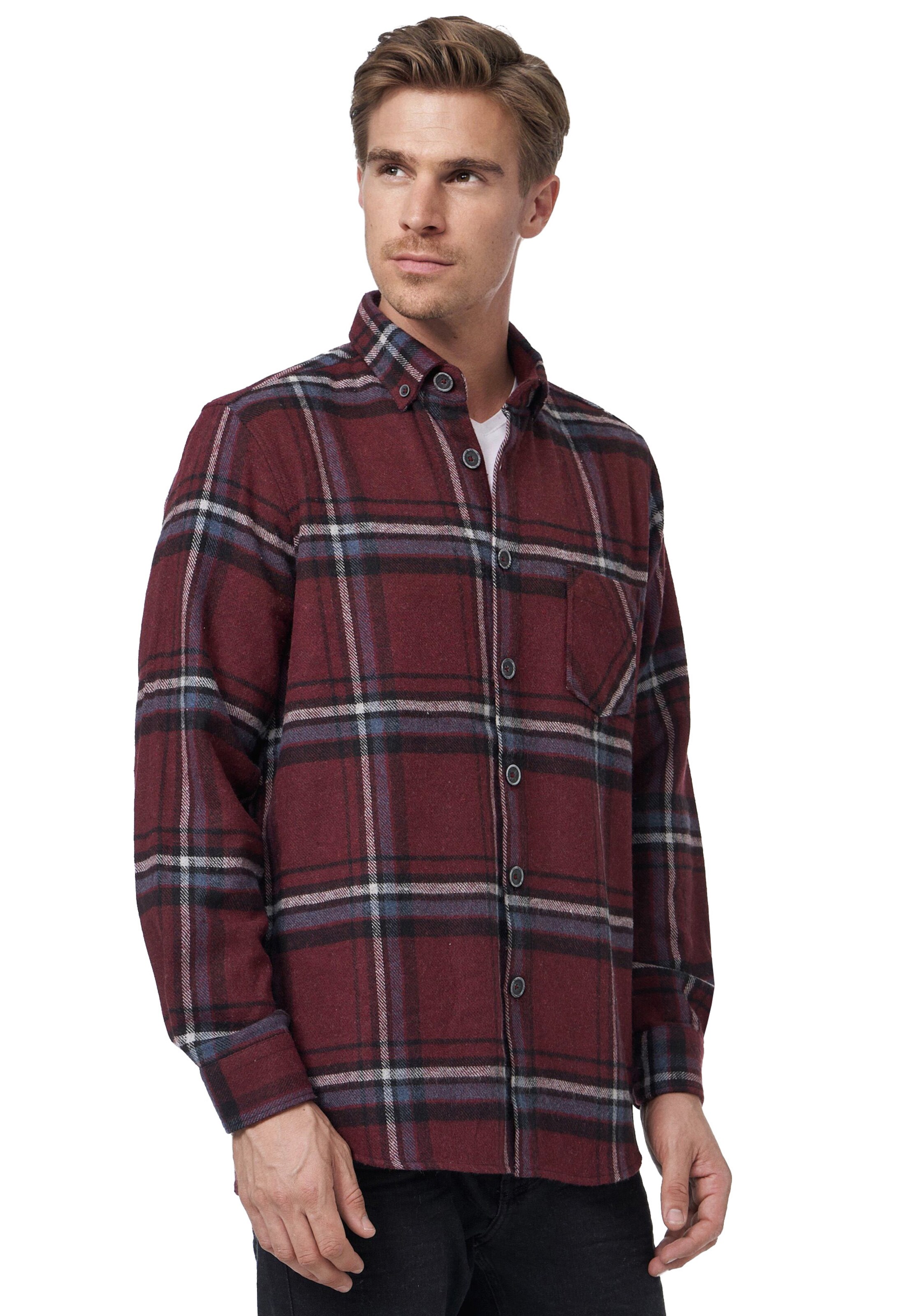 Rusty Neal Slim Fit Hemd in Rot: Vorderseite