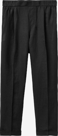 UNITED COLORS OF BENETTON Regular Pleated Pants in Black: front