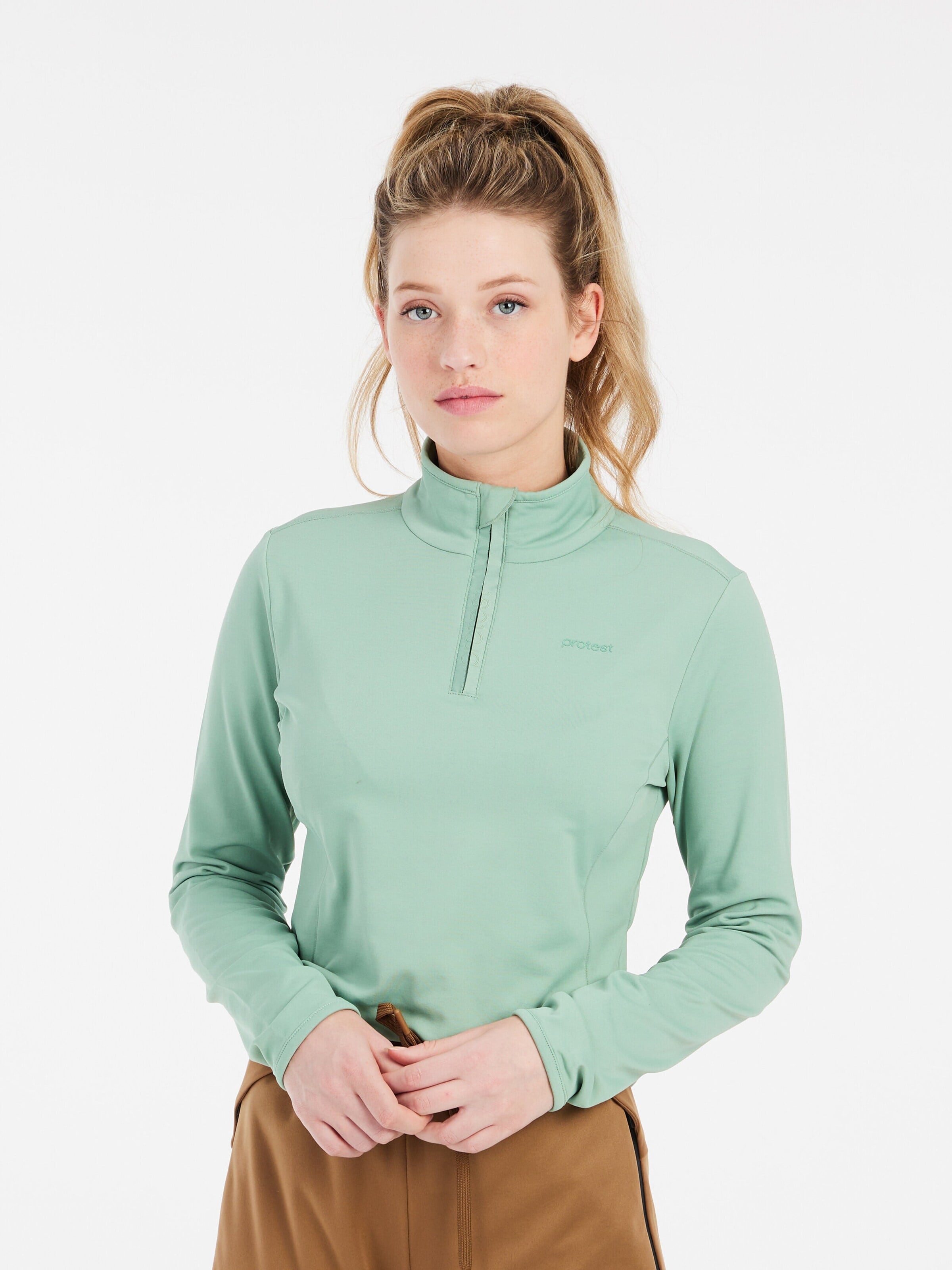 PROTEST Sportief sweatshirt 'REFABRIZ' in Groen: voorkant