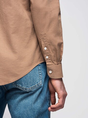 Ombre Regular fit Overhemd in Bruin