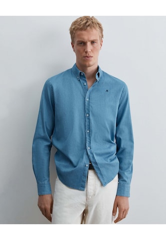 Scalpers Regular fit Overhemd in Blauw: voorkant
