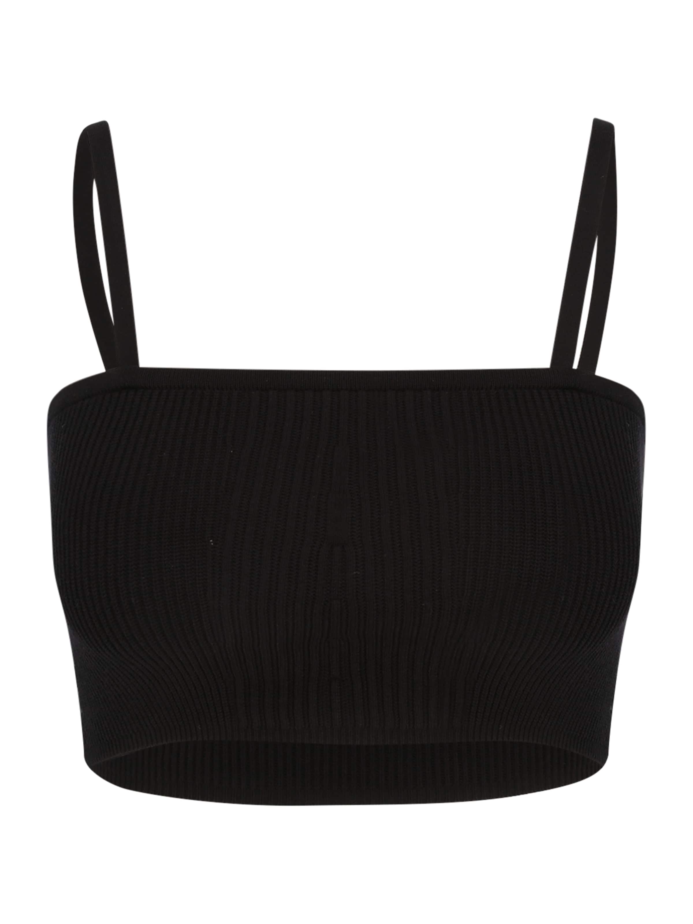 ABOUT YOU x Chiara Biasi Kootud topp 'Nala', värv must: eest vaates