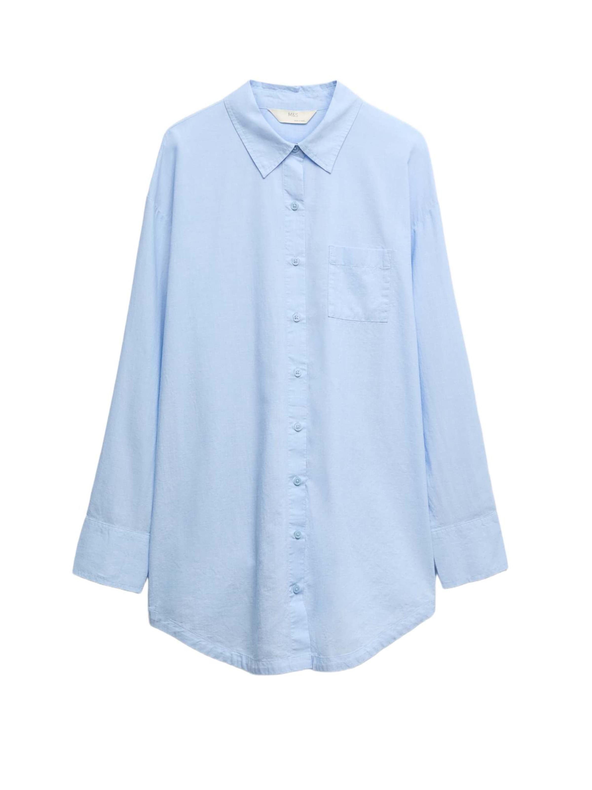 Marks & Spencer Slaapshirt in Blauw: voorkant