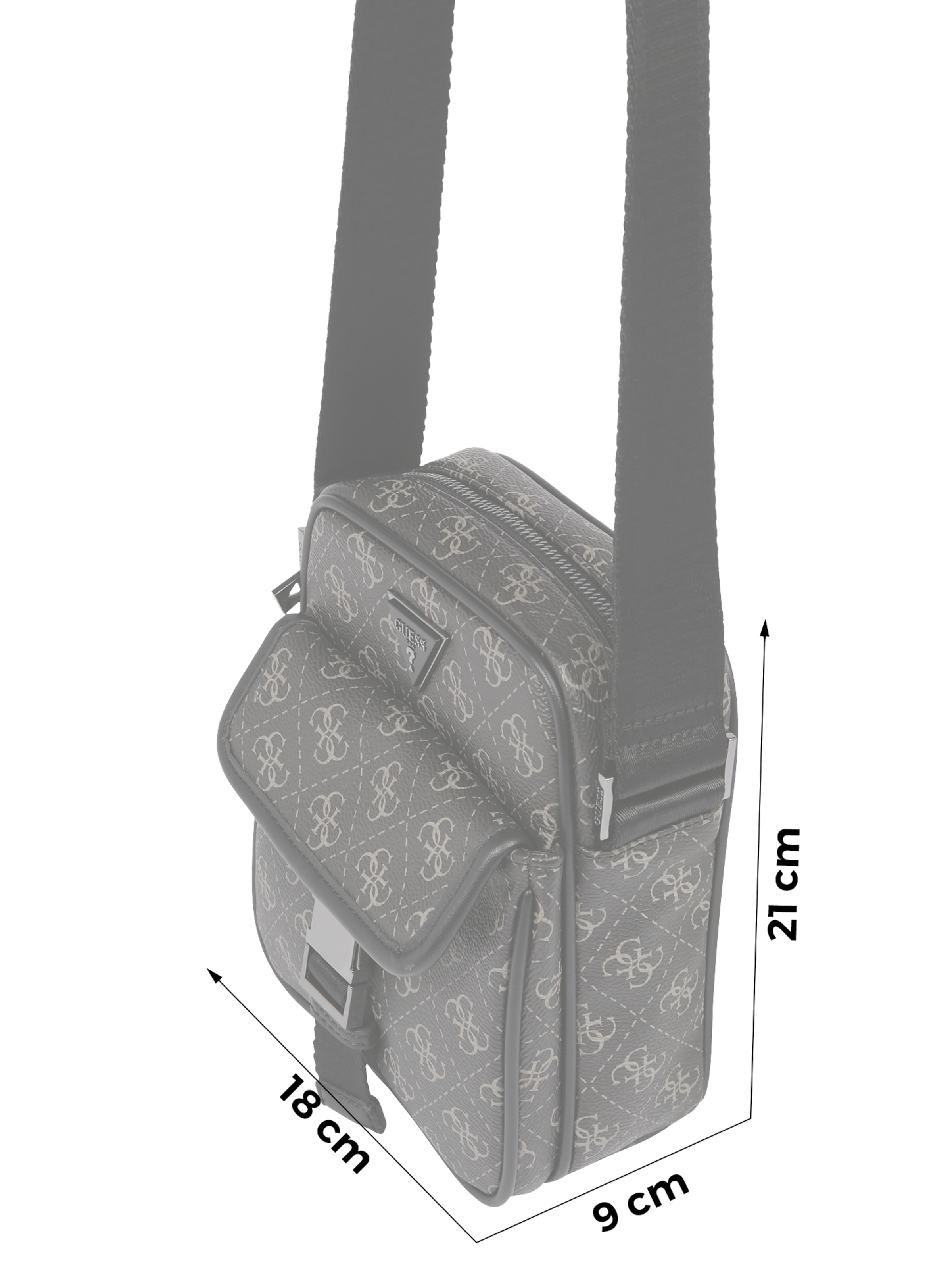 GUESS Umhängetasche 'VEZZOLA' in Schwarz