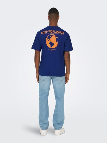 Tricou 'THOMAS' de la Only & Sons pe albastru