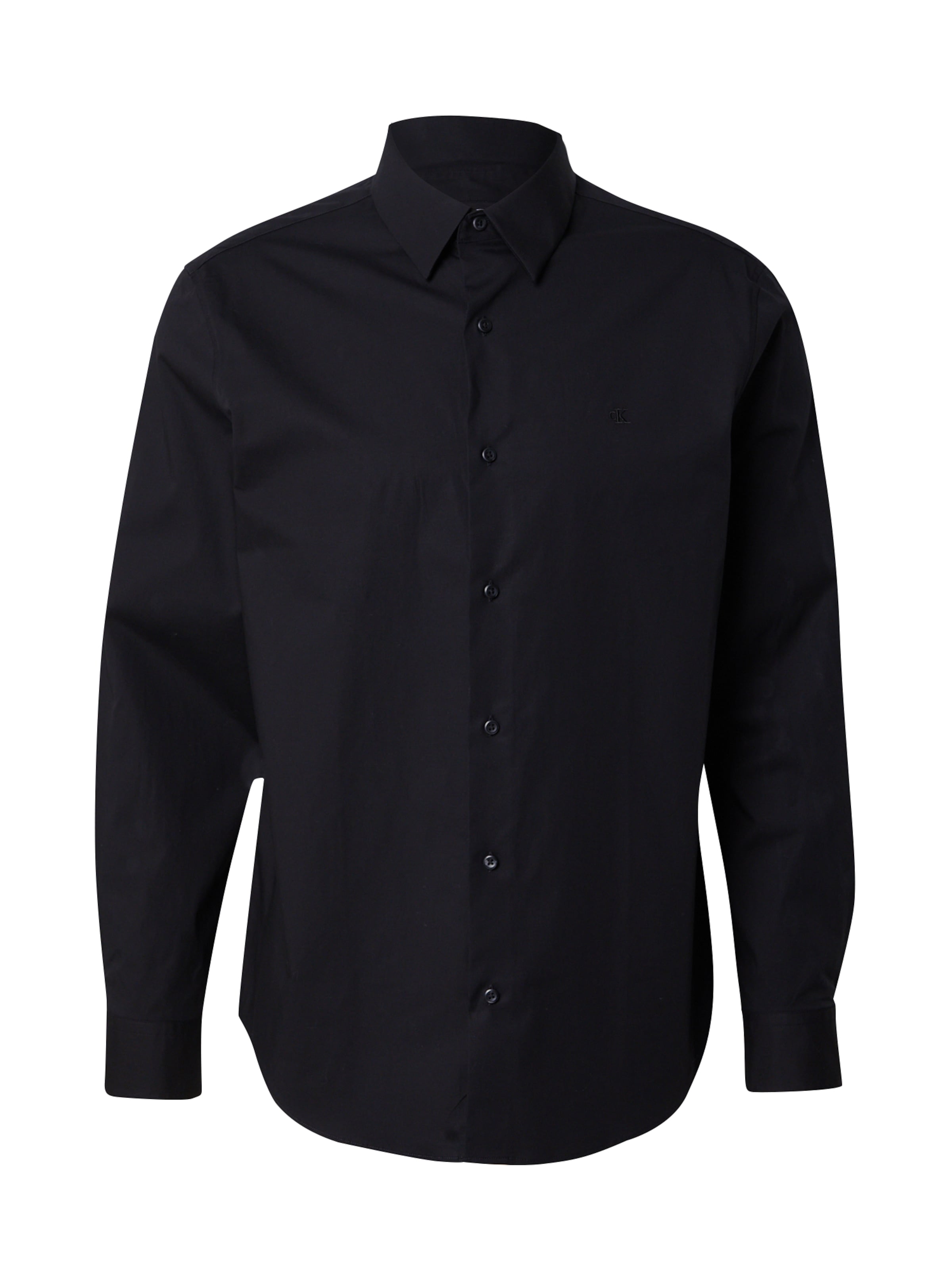 Calvin Klein Regular fit Πουκάμισο σε μαύρο: μπροστά