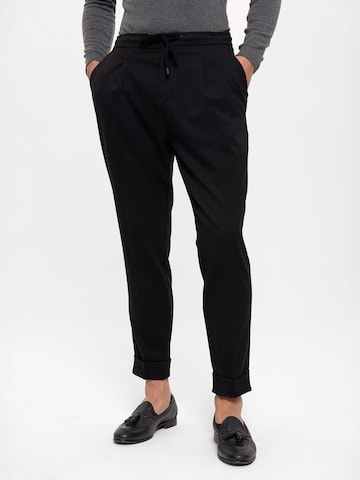 Antioch Regular Trousers with creases in Black: front