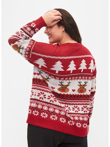 Zizzi Sweater 'RUDOLF' in Red