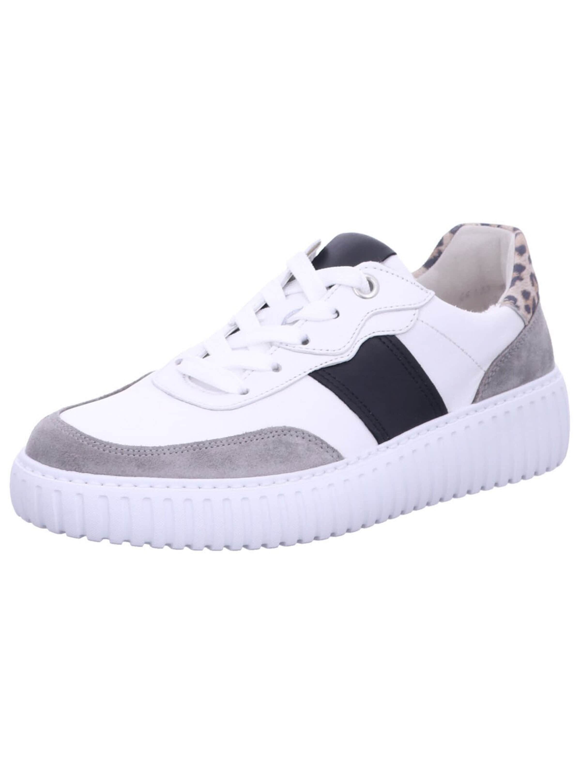 Gabor Comfort Athletic Lace-Up Shoes 'Sneaker Low Damen 66.425 51 Echtleder in weiß' in White: front