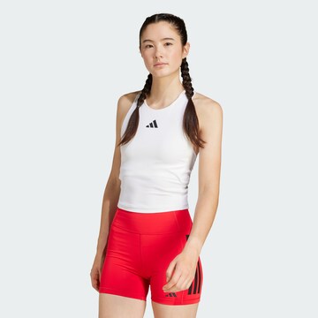 ADIDAS PERFORMANCE Спортен топ 'Power' в бяло: отпред