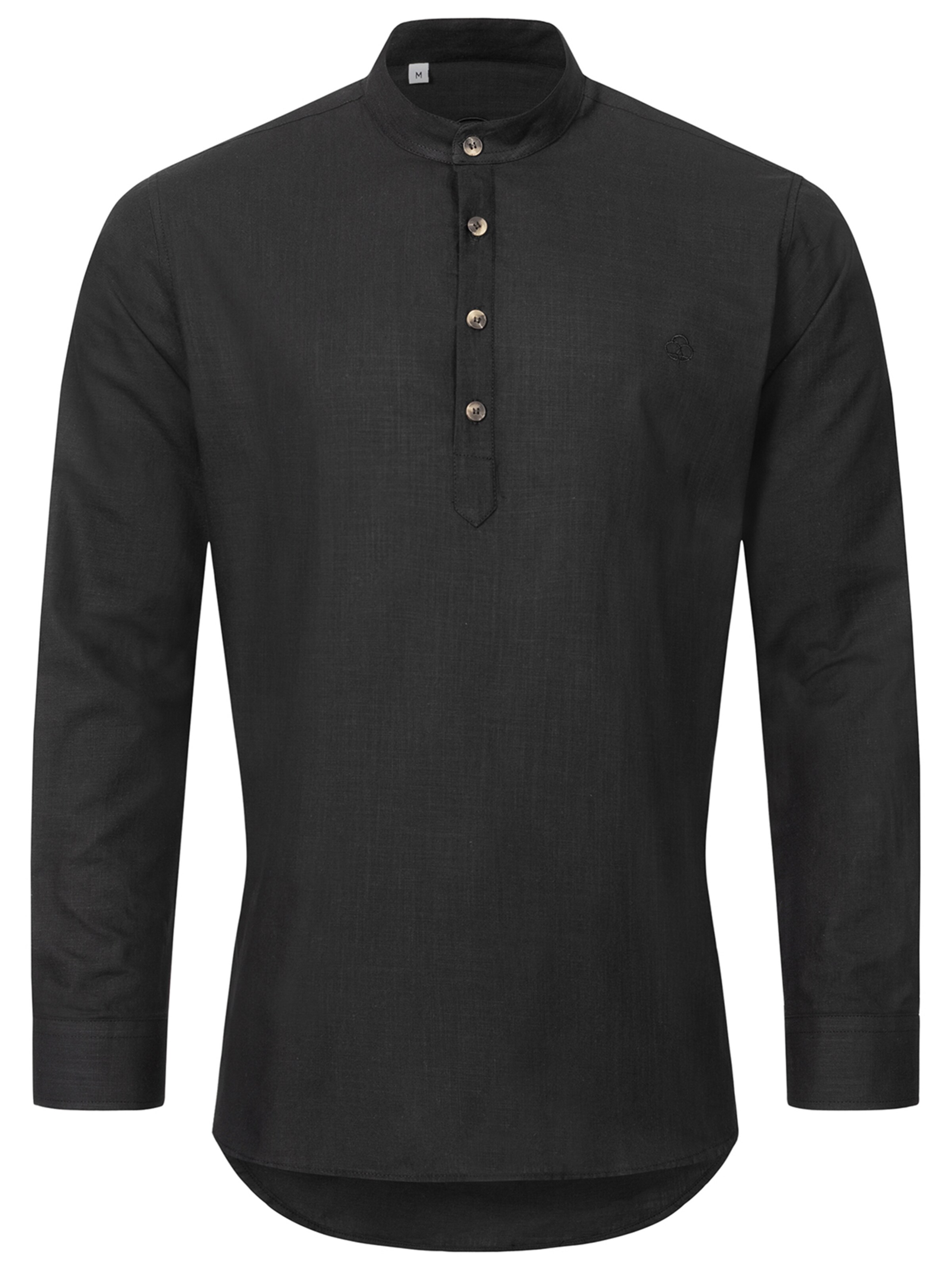 Indumentum Slim Fit Hemd in Schwarz: Vorderseite