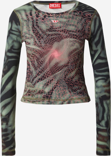 DIESEL Μπλουζάκι 'T-BANES-NC' σε πράσινο / ανοικτό ροζ / κόκκινο / μαύρο, Άποψη προϊόντος