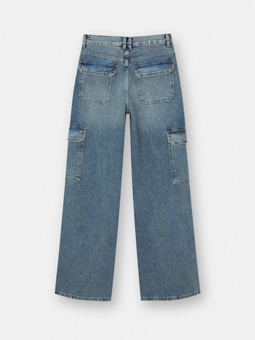 Wide leg Jeans cargo di Pull&Bear in blu