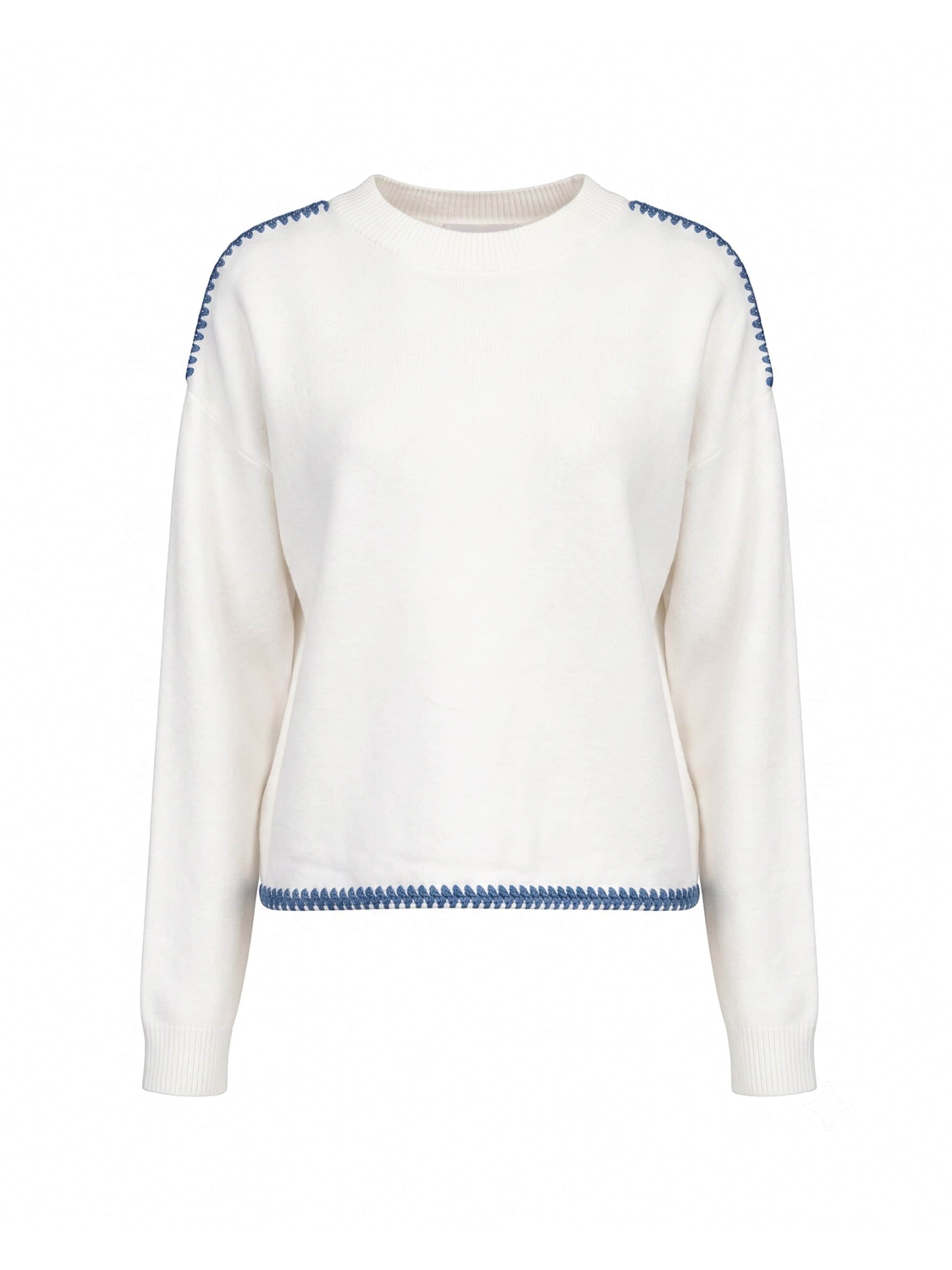 Tantra Pull-over 'Jersey de punto oversize con detalle de pespunte en el bajo y en los hombros. (BLANCO)' en M-L en blanc, Vue avec produit