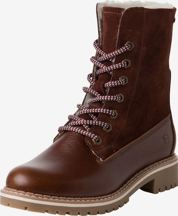 Tamaris Schnürstiefelette in Braun: Vorderseite